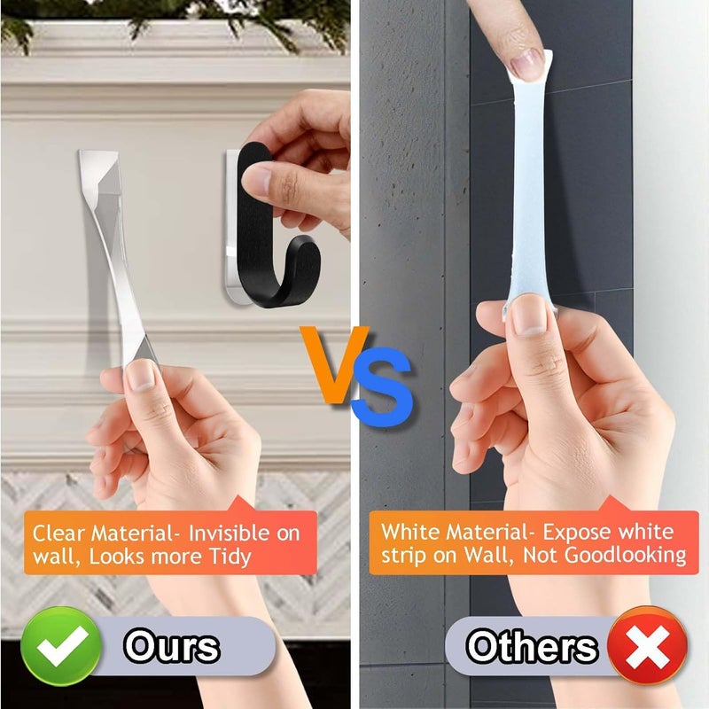 Waybas 100pcs Clear Picture Hanging Strips,3m Invisible Refill Poster Sticker Heavy Duty Wall Hangers No Damage Removable Double Side Small Adhesive Tape for Hooks Decor Home Classroom Office 0.6"×1.6" - Image 2